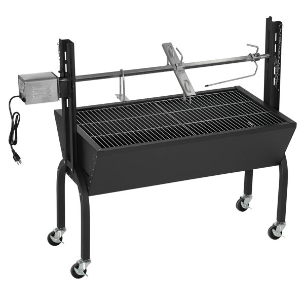 Outsunny Electric Rotisserie Grill Roaster Portable Charcoal BBQ 15W